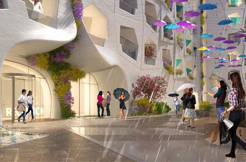 الشارع الممطر في دبي