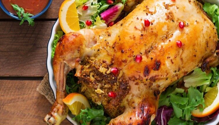 دجاج بالفرن محشي كينوا